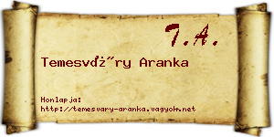 Temesváry Aranka névjegykártya